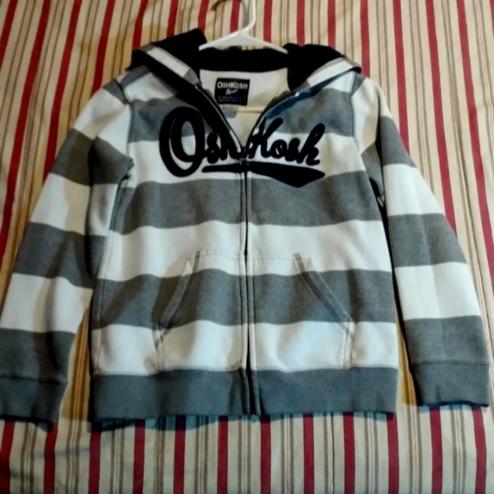 OshKosh Bgosh Logo Hoodie Boys Sweatshirt Jacket,10-12